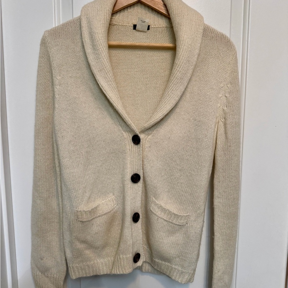 J. Crew Cream Shawl Collar Cardigan
